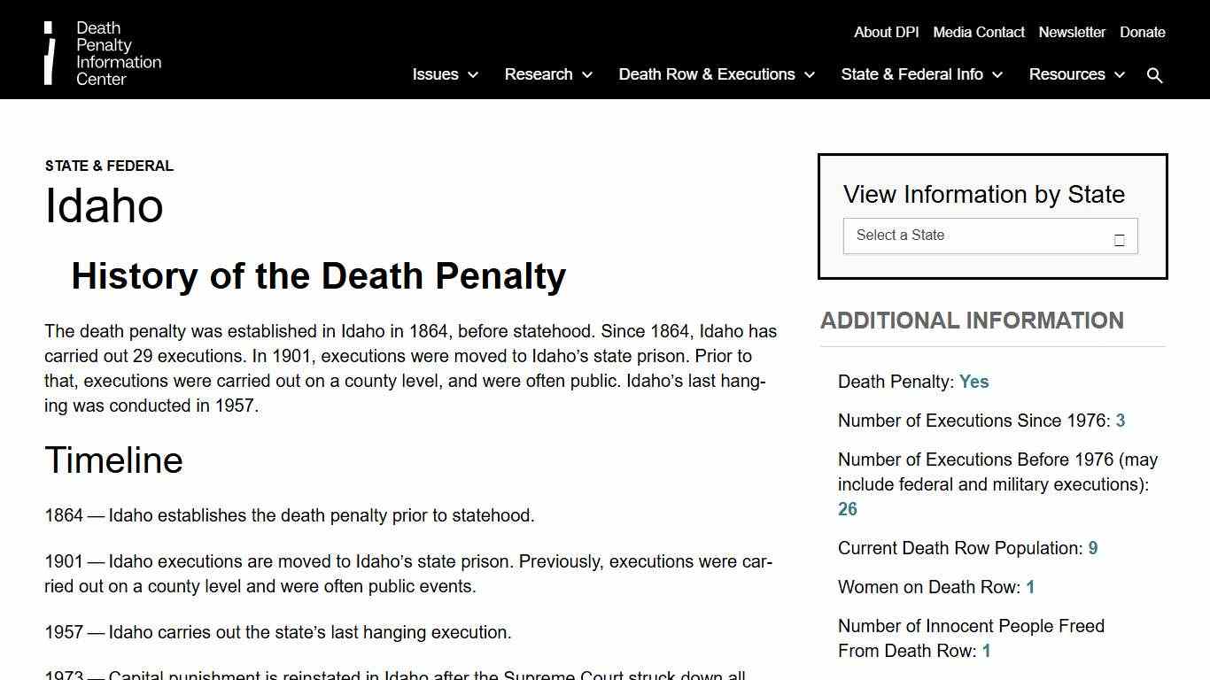 Idaho Death Penalty Information Center
